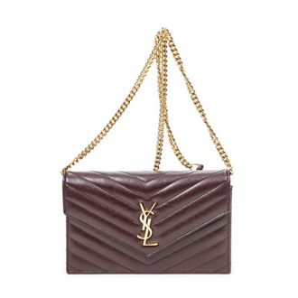 Saint Laurent Cassandre Envelope Chain Wallet Schoudertas
