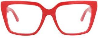 Balenciaga 53mm Square Optical Glasses in Red Red Transparent at Nordstrom Rack