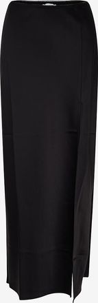 Reformation Midi-Satinrock mit Schlitz Layla