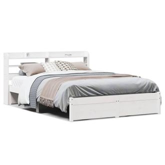 Berkfield Home Bed Frame with Headboard without Mattress White 140x190 cm