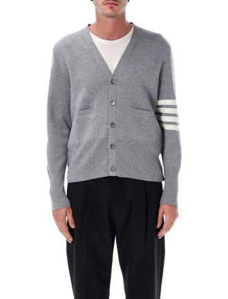 Thom Browne Milano Stitch 4-Bar V-Neck Cardigan