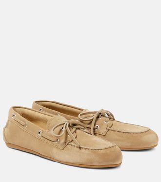 靴 archive MIUMIU leather slip on shoes AUTHENTIC NEW MIU MIU NAVY SUEDE LEATHER SLIP-ON SNEAKERS