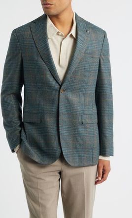 Jack Victor McAllen Green Plaid Soft Constructed Wool & Silk Sport Coat in Olive at Nordstrom, Size 40Regular