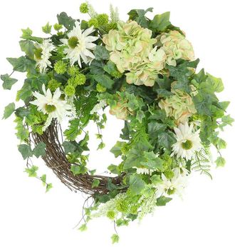 Creative Displays Inc. Handmade Faux 28In Wreath With Rudbeckias & Hydrangeas