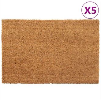 vidaXL Felpudos 5 unidades fibra de coco natural 40x60 cm Vidaxl