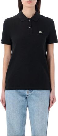 Lacoste Klassieke Polo Shirt met Krokodillenlogo - Dames - Polos - Zwart - M - Katoen - Tops
