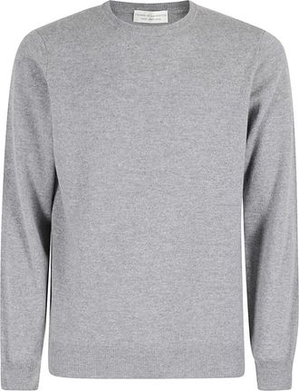 FILIPPO DE LAURENTIIS Cashmere Wool Sweater - Heren - Ronde hals truien - Grijs - 2XL - Wol - Truien & Vesten