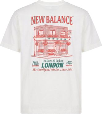 New Balance London-Inspired Graphic Cotton T-Shirt - White