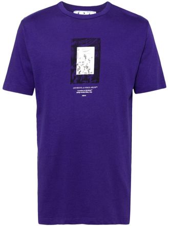 Off-white T-shirt con stampa grafica - Viola