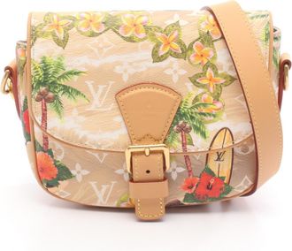 Louis Vuitton Beige Multi-Color Coated Canvas Leather Shoulder Bag (Pre-Owned)