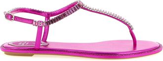 Rene Caovilla Fuchsia Viscose Flat Womens Sandals