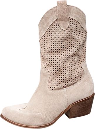 Generic Womens Ankle Boots with Heel Cowboy Boots Womens Vintage Leather Boots Suede Riding Boots Western Boots Womens Boots Slip On Boots Motorcycle Bike Boo