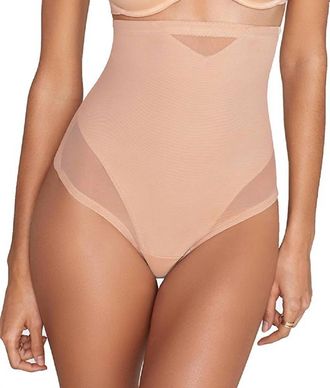 Miraclesuit Sexy Sheer Shaping Extra Firm Control High Waist Thong Shapewear In Nude