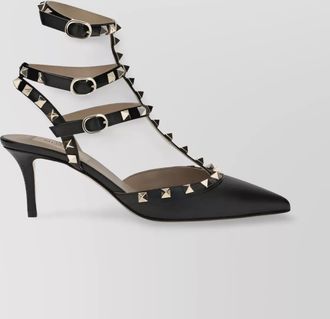 Valentino Garavani studded geometric toe leather stiletto pumps