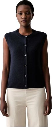 Marc O'Polo Lamswol Vest - Dames - Vesten - Blauw - M - Wol - Truien & Vesten