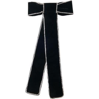 Maje Rhinestone velvet bow barrette in Black at Nordstrom