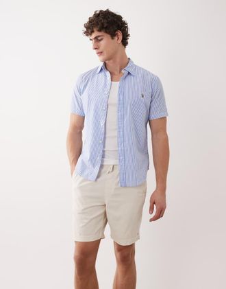 Polo Ralph Lauren Pantaloncini color panna con logo-Bianco