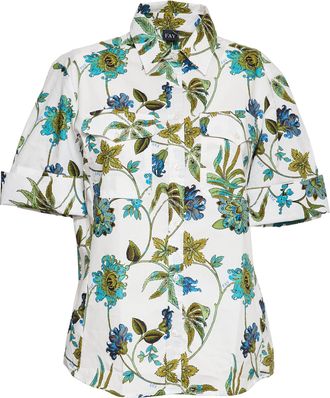 Fay Floral Printed Poplin Casual Shirt
