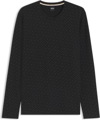 BOSS Pajama top in a waffle-textured cotton blend