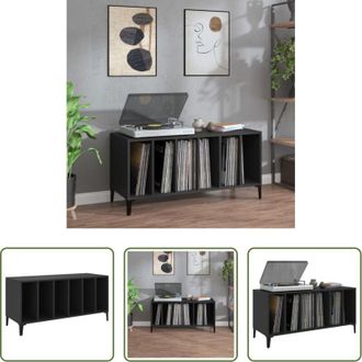 vidaXL vidaXL Mobile per giradischi - Mobile Porta Dischi Nero 100x38x48 cm in Legno Multistrato