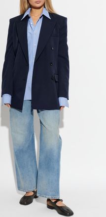 Maison Margiela Shirt With A Stripe Pattern, Womens, Blue