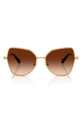 Swarovski 58mm Butterfly Sunglasses in Dark Gold /Gradient Brown at Nordstrom