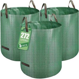 OEM Bolsas Para Residuos De Jard&iacute;n, Bolsas Para Residuos Verdes, 3 Bolsas Grandes Autoportantes De 272 L Con Asas, Impermeables, Plegables Y Reutilizables