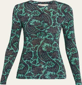 Ulla Johnson Neri Long-Sleeve Ruched Top