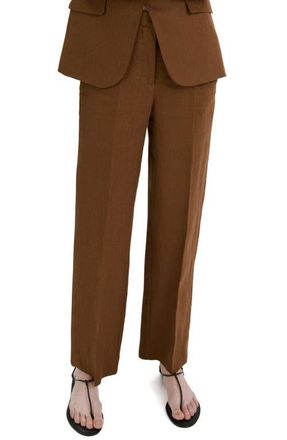 Mango Linen Suit Pants in Brown at Nordstrom, Size 16