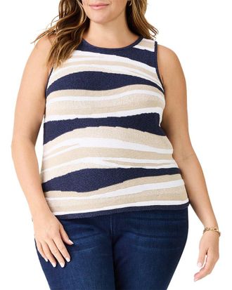 Nic+Zoe Nic+Zoe Plus Knit Waves Sweater Tank