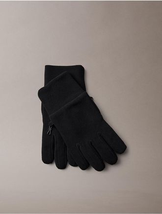 Calvin Klein Mens Fleece Commuter Gloves - Black - LXL