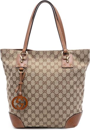 Gucci Pre-owned Womens Medium Gg Canvas Gg Charm Tote - Tan Textile - One Size