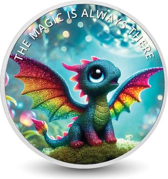 OEM La Magia Siempre Est&aacute; Ah&iacute;: Twilight, El Drag&oacute;n Prisma, Moneda De Plata De 1 Oz