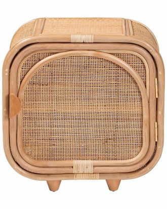 Baxton Studio Keita Bohemian Wood Nightstand