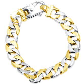 Pompeii3 Mens Link 14k Gold (62gram) or Platinum (99gram) 12.5mm Bracelet 8.5