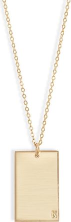 Set & Stones Goldie Initial Tag Pendant Necklace in Gold /K at Nordstrom