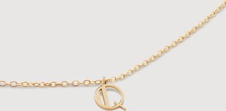 Monica Vinader Gold Mini Initial Q Chain Necklace