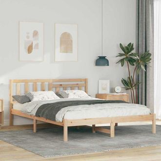 vidaXL Estructura De Cama Marr&oacute;n 150 X 200 Cm Madera De Pino Macizo Vidaxl