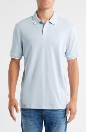 BOSS Parlay Tipped Cotton Polo in Light Blue at Nordstrom Rack, Size X-Large