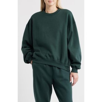 BP. Relaxed Cotton Blend Sweatshirt in Green Gables at Nordstrom Rack, Size X-Small