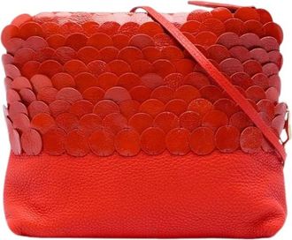 Burberry Pre-owned Vintage Leren Pailletten Clutch - Dames - Vintage Schoudertas - Rood - ONE Size - Pailletten - Vintage