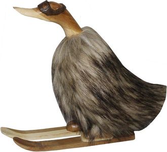 Sagebrook Home 11In Fuzzy Skiing Duck With Goggles