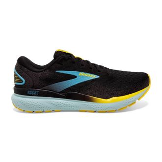 Brooks Mens Ghost 16 Running Shoes In Black/forged Iron/blue