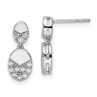 Diamond2Deal 14K White Gold 1/4 ct Lab Grown Diamond Dangle Earrings VS Clarity, G-H Color