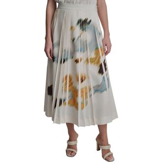 DKNY Abstract Print Pleated Skirt in Sunburst Floral at Nordstrom, Size 12
