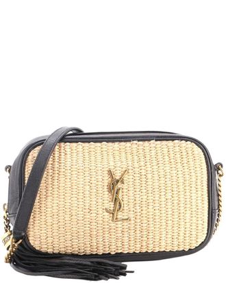 Saint Laurent Beige Woven Raffia Lou Camera Bag Mini (Authentic Pre-Loved)