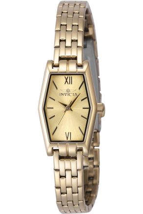 Invicta Angel 48123 Dames Horloge - Quartz Uurwerk - Roestvrij Staal met gouden Wijzerplaat - 20mm