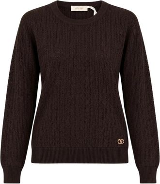Yes-Zee Round-neck Truien - Dames - Ronde hals truien - Bruin - XS - Polyester - Truien & Vesten