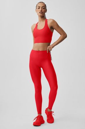 Alo | Airlift High-Waist Sleek Legging in Bright Red, Size: Medium
