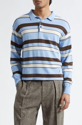 J.W.Anderson Rugby Stripe Polo Sweater in Misty Blue at Nordstrom, Size X-Large